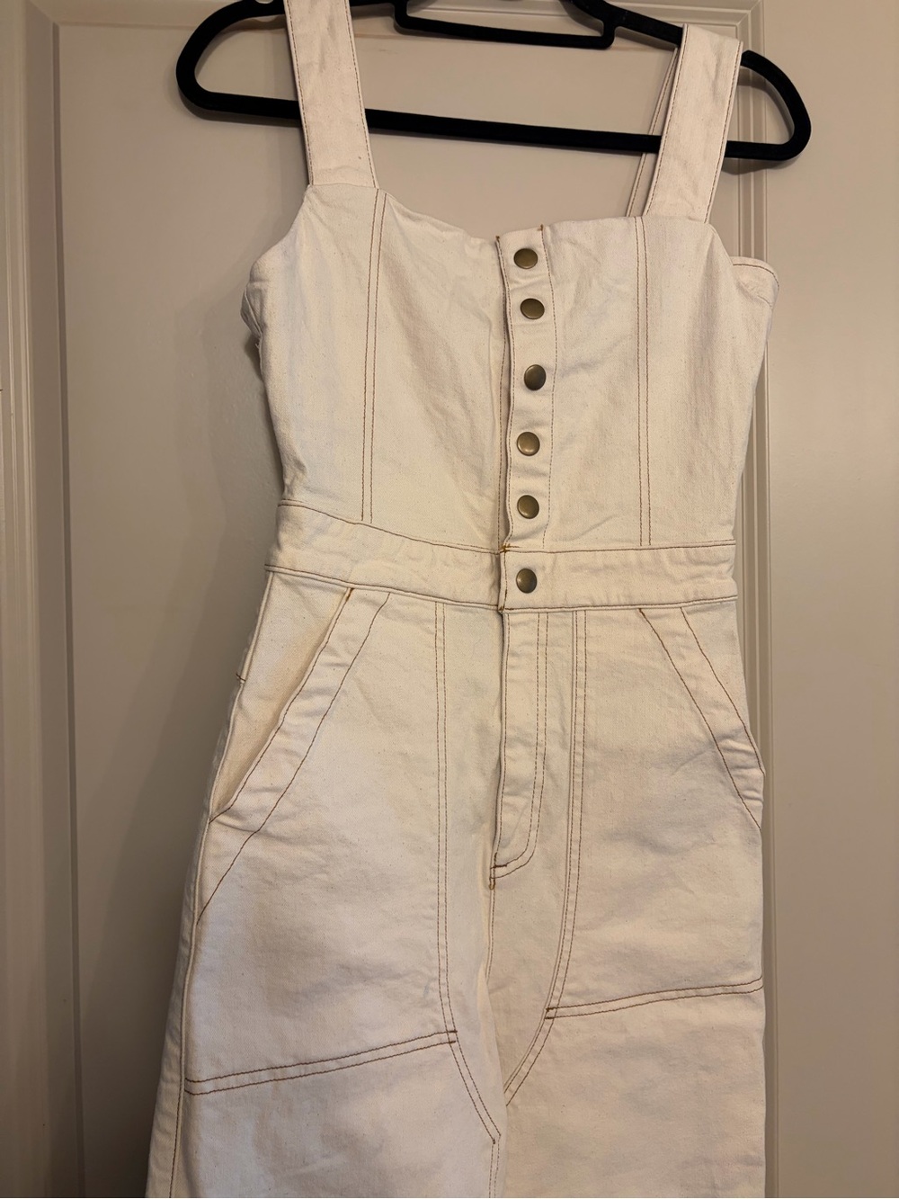 Tecovas Cream Denim Jumpsuit